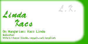 linda kacs business card